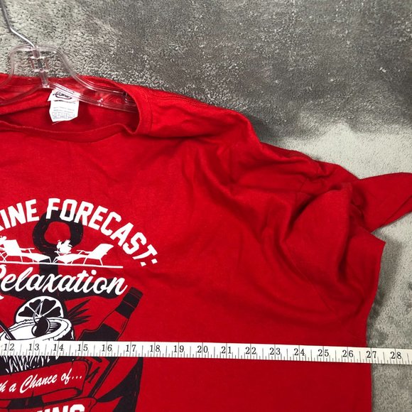 Men's 3XL Shirt Marine Forecast Relaxation With A Chance Of Drinking Red Tee - Picture 10 of 10